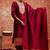 Cotton silk blend red casual wear embroidery work kurta set