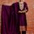 Cotton silk blend wine casual wear embroidery work kurta set
