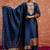Cotton silk blend navy blue casual wear embroidery work kurta set