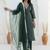 Chanderi silk dark green casual wear embroidery work kurta set