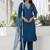 Chanderi silk navy blue casual wear embroidery work kurta set