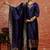 Cotton silk blend navy blue party wear zari work kurta set