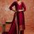 Cotton silk blend red party wear zari work kurta set