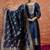 Cotton silk blend navy blue party wear zari work kurta set
