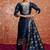Cotton silk blend navy blue party wear zari work kurta set
