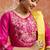 Silk blend rani pink festival wear embroidery work kurta set