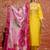 Silk blend yellow festival wear embroidery work kurta set