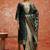 Cotton silk blend dark green party wear zari work kurta set