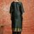 Cotton silk blend dark green party wear zari work kurta set