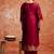 Cotton silk blend red party wear zari work kurta set