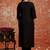 Viscose black party wear embroidery work kurta set