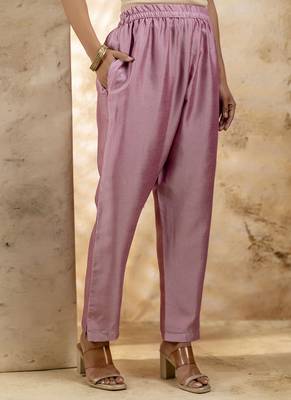 Silk blend pink party wear embroidery work kurta set 4