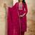 Silk blend pink party wear embroidery work kurta set