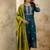 Silk blend teal party wear embroidery work kurta set