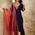 Viscose rayon violet casual wear embroidery work kurta set