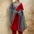 Viscose rayon red casual wear embroidery work kurta set
