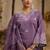 Silk blend lavender casual wear embroidery work kurta set