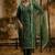 Silk blend dark green casual wear embroidery work kurta set