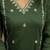 Silk blend dark green casual wear embroidery work kurta set