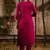 Silk blend pink casual wear embroidery work kurta set