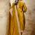 Cotton blend mustard party wear weaving work kurta set