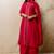 Silk blend red casual wear embroidery work readymade plazzo suit