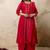 Silk blend red casual wear embroidery work readymade plazzo suit