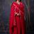 Silk blend red designer wear embroidery work readymade anarkali suit