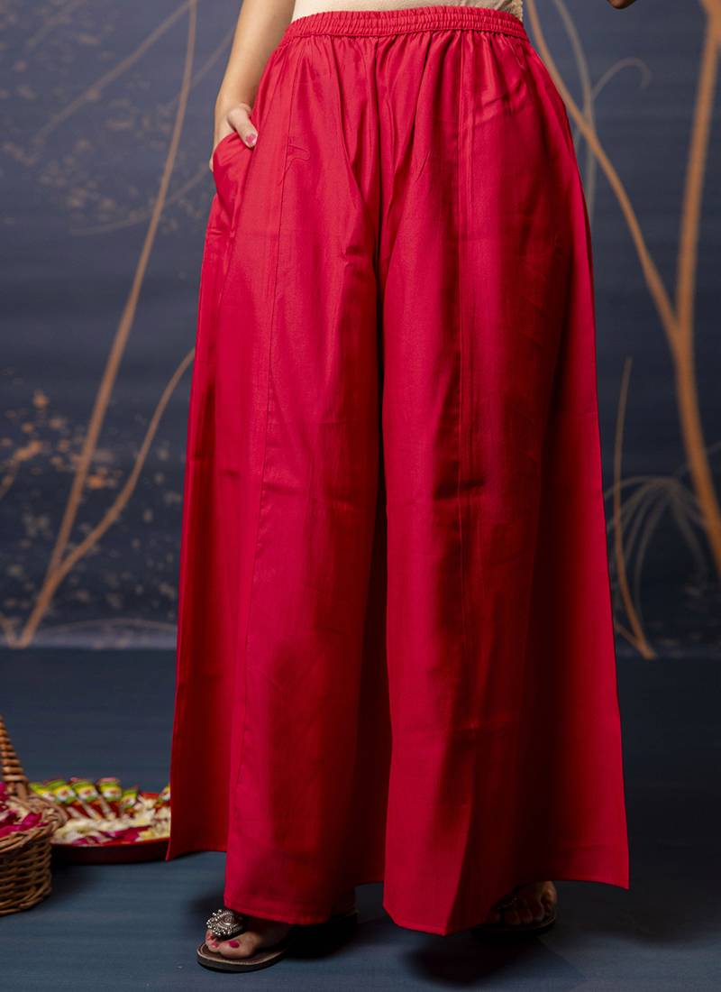 Silk blend red designer wear embroidery work readymade anarkali suit