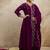 Silk blend wine designer wear embroidery work readymade anarkali suit