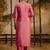 Silk blend pink party wear embroidery work kurta set