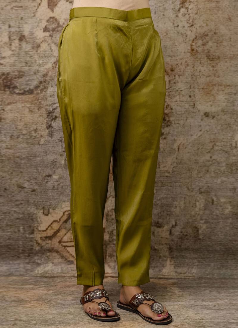 Shimmer silk baby pink casual wear hand work kurta set