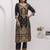 Jacquard silk black party wear embroidery work kurta set
