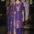 Jacquard silk royal blue party wear embroidery work kurta set