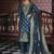 Jacquard silk teal party wear embroidery work kurta set