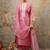 Silk blend pink party wear embroidery work kurta set