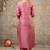 Silk blend pink party wear embroidery work kurta set