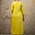 Silk blend yellow party wear embroidery work kurta set