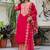 Silk blend pink party wear embroidery work kurta set