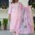 Silk blend baby pink party wear embroidery work kurta set