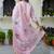 Silk blend baby pink party wear embroidery work kurta set