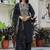 Silk blend black party wear embroidery work kurta set