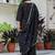 Silk blend black party wear embroidery work kurta set