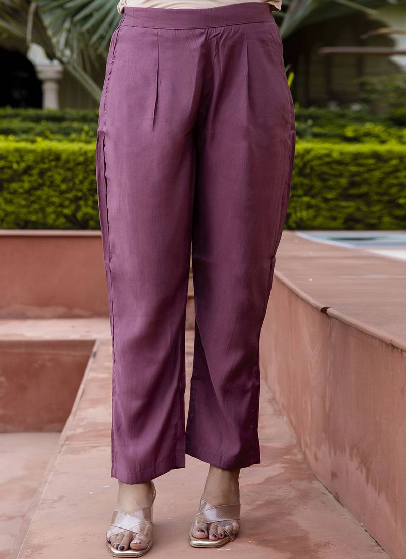 Silk blend lavender occasional wear embroidery work kurta set