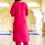 Silk blend hot pink occasional wear embroidery work kurta set