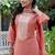 Silk blend peach casual wear embroidery work kurta set
