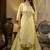 Silk blend light yellow casual wear embroidery work kurta set