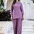 Silk blend lavender casual wear hand work kurta set