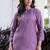 Silk blend lavender casual wear hand work kurta set