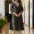 Shimmer silk black casual wear embroidery work readymade kurti